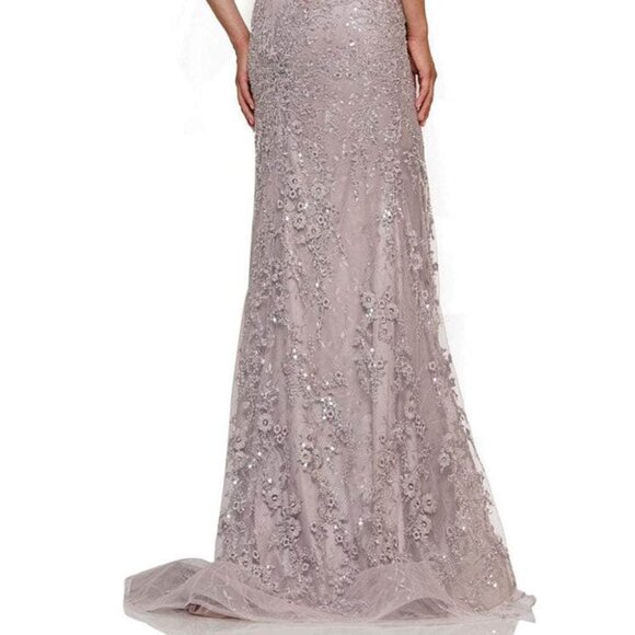 NWT Marsoni by Colors MV1279 Tulle/Lace Mother of the Bride Dress Mauve Size 22 - Picture 4 of 6